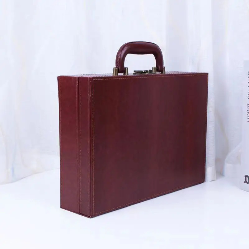 Film Television Production Script Box Archive Materials Book Storage Gift Magazine Leather Briefcase 240320