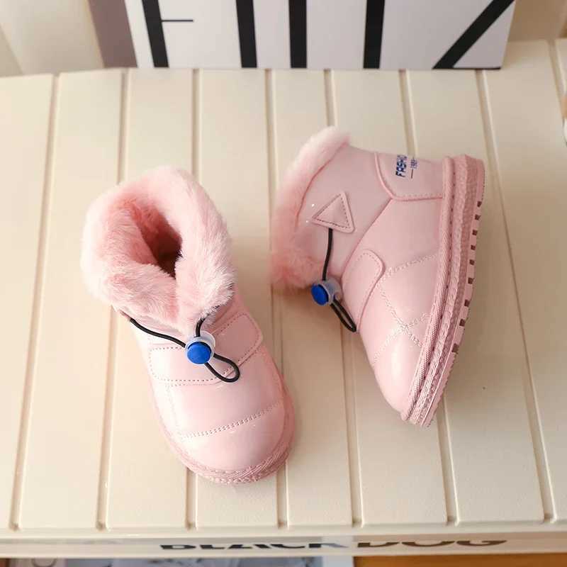 Childrens Snow Boots Classic Fashion Girls Winter Boots Fluffy Warm Plush Childrens Boots Suitable for Boys Shoulders Non slip Version Soft Bottom M24