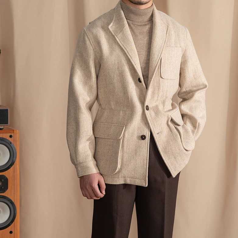 Mr. Dr. Thr 100% Wool Gentleman Jacket Winter Retro Warm Tw Collar UK Hunting Teda Jacket W241102