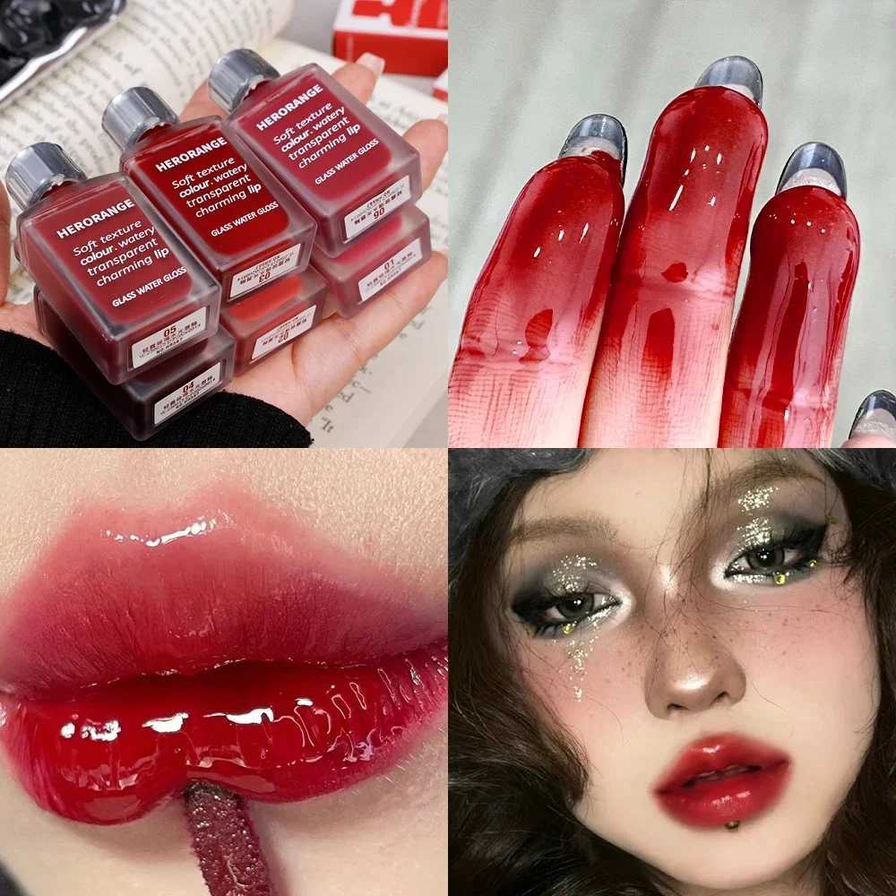 6-color water mirror gloss lipstick natural and lasting moisturizing liquid lipstick cosmetics W241101