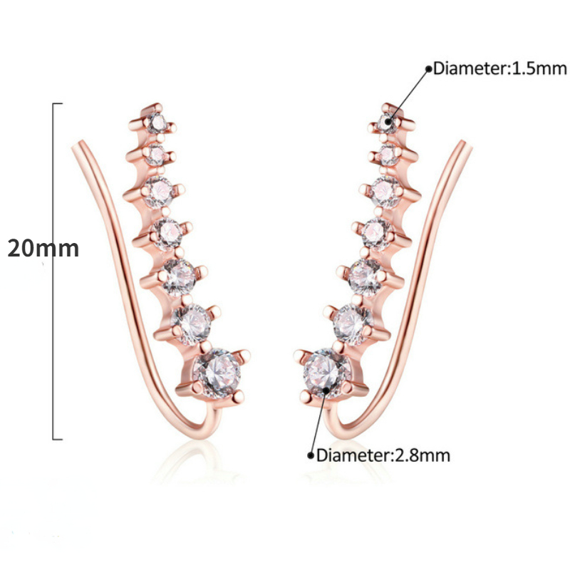 Simple and Fashionable AAA Zircon Ear Clips for Women Gold-plated Earrings Popular Jewelry Wholesale