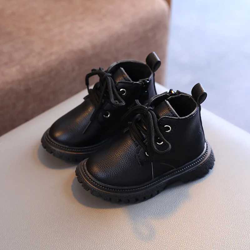 Lightweight Childrens Boots Boys Shoes Autumn Leather Childrens Boots Fashion Preschool Girls Boots M241102