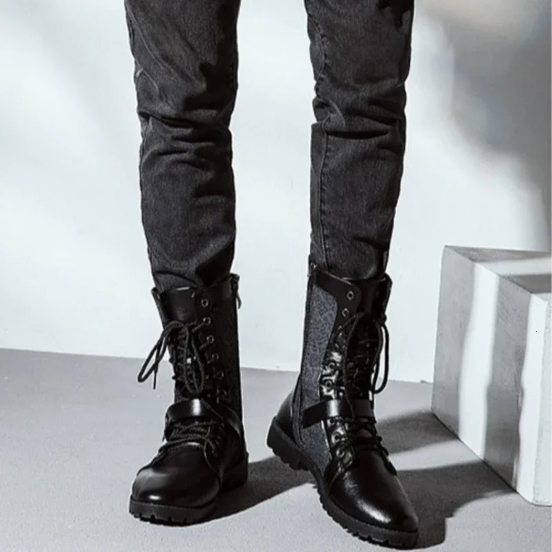 Mens shoes waterproof high cut mens shoes leather rubber size 45 anti slip selling high-quality Y2k comfort 241031