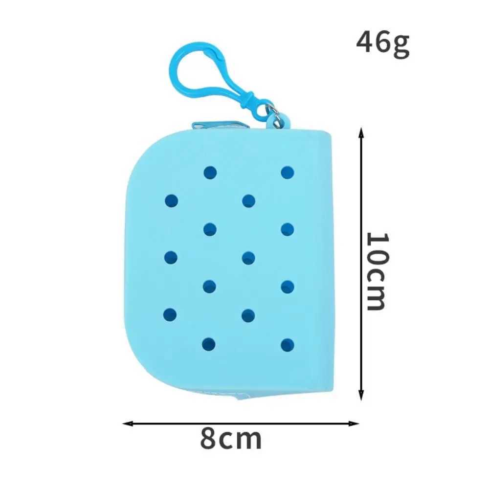 Durable Holes Coin Purse Mini Bags EVA Waterproof Cute Storage Baskets Fi Kid Outdoor Picnic Small Solid Color Jelly BagXJ241111