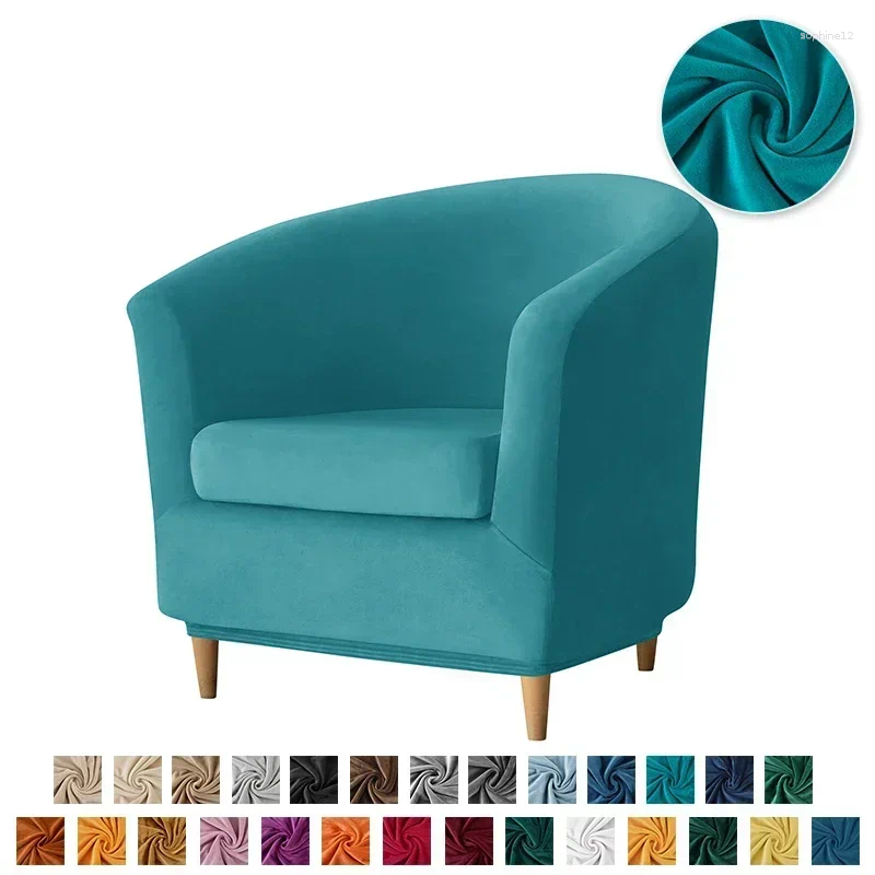 Chair Covers Velvet Club Bath Tub Armchairs Stretch Single Sofa Slipcover Couch Cover For Bar Counter With Seat Solid