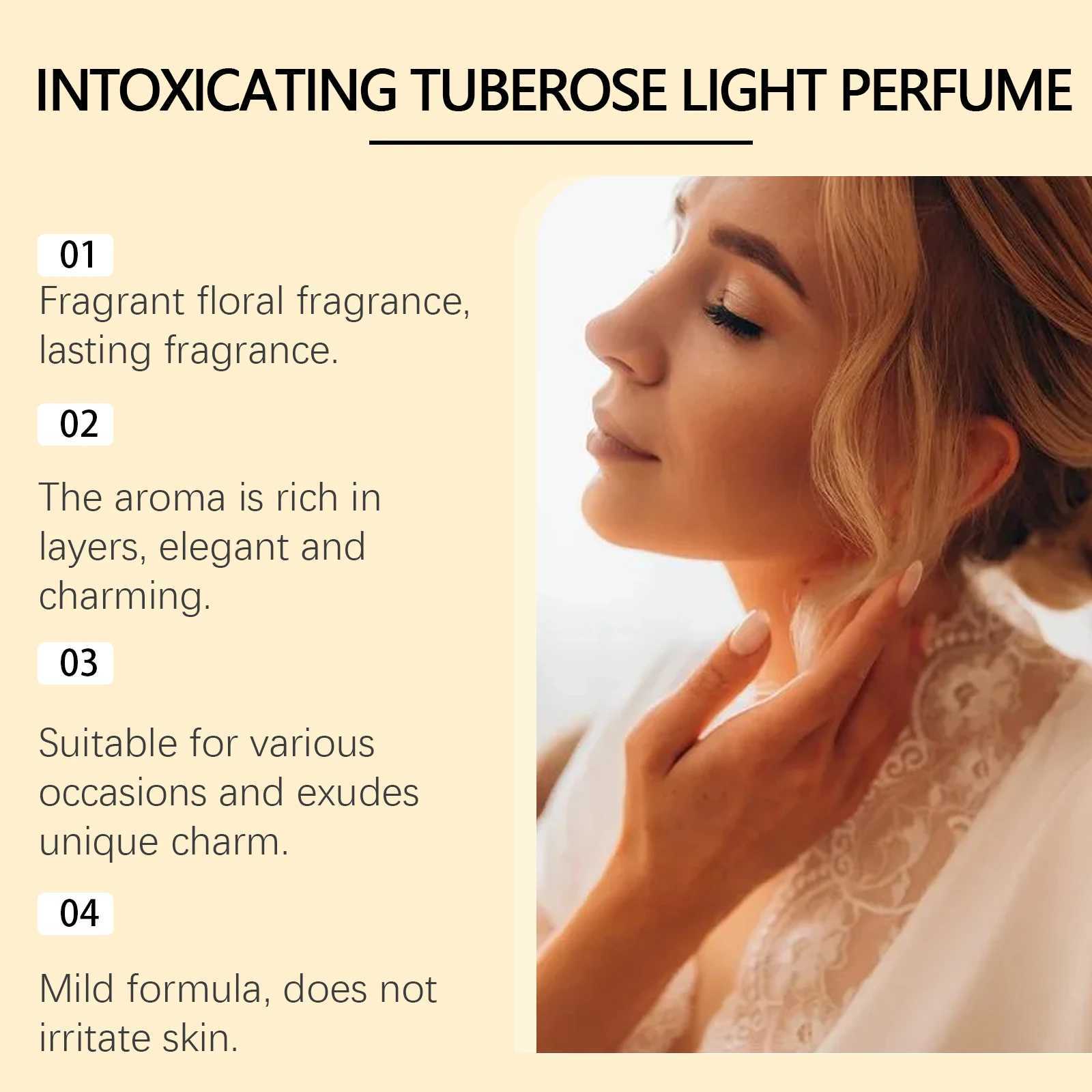Tuberose Womens perfume Persistent Fragrance Flower Show Charm Date Portable perfume Underarm Deodorant Body sprayW241102