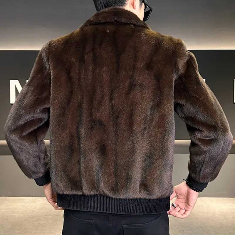 Mens Faux Leather Jacket Men Plush Thick Coat European Style Faux Leather Jacket Men Fur Coat Jaqueta De Couro MasculinaXJ241102