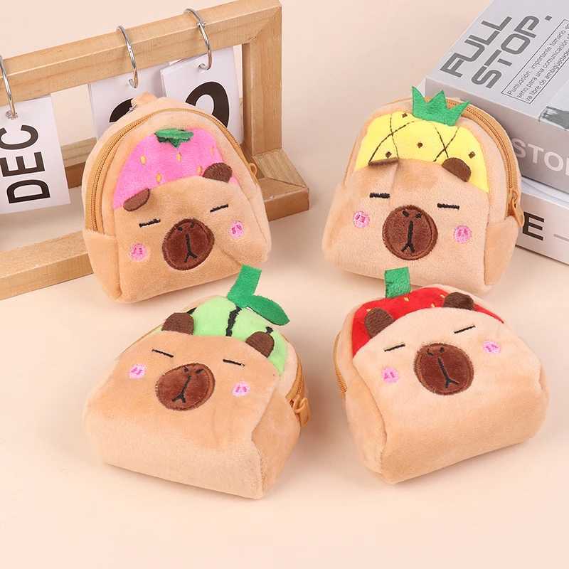 Cute Capybara Plush Wallet Carto Animal Coin Purse Portable Mey Changer Pouch Earphe Storage Bag Birthday GiftsXJ241111