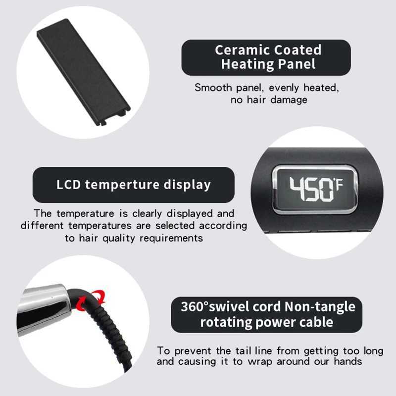 Hair Dryers Hair Curlers Iron Dryer Brush Corrugation Hairs Curling Straightener Iron Ceramic Professional Electric Styling Tools 240401