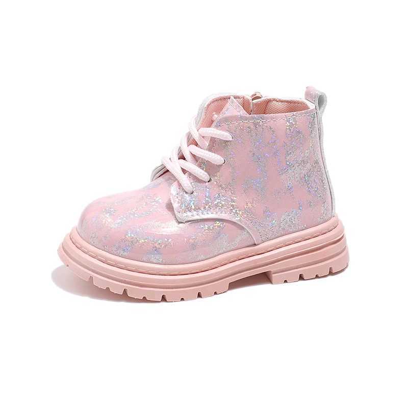 Childrens ankle boots boys girls patent leather gradient short boots childrens fashionable princess boots side zipper anti slip M241102