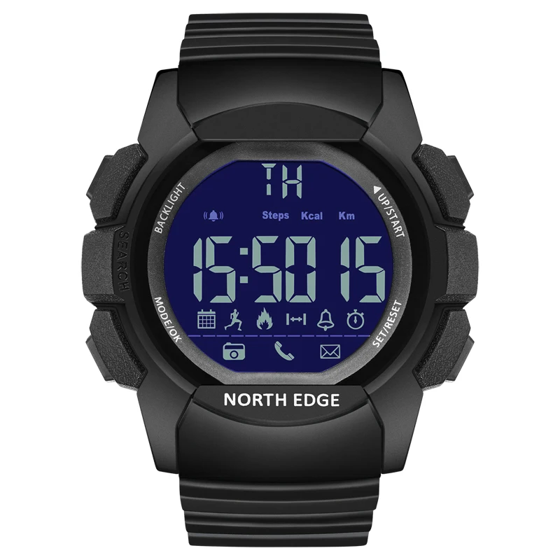 Men's Watch Water Resistant new 2025 100M NORTH EDGE Sport Watch Army Led Digital Wrist Stopwatches For Male For IOS Android