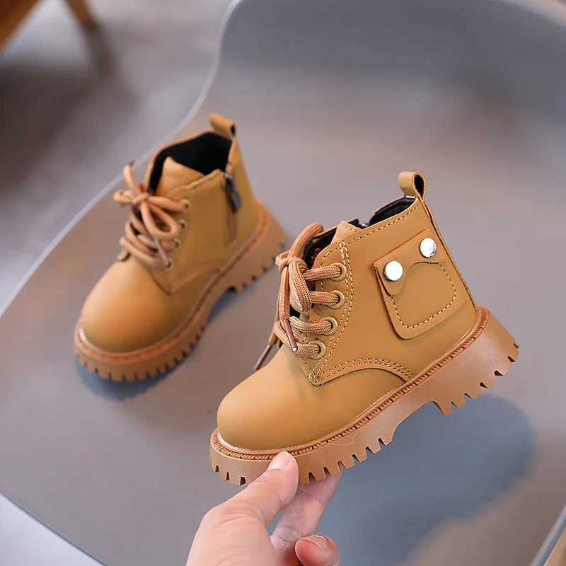 New childrens boots UK Sle leather ankle boots boys and girls waterproof ankle boots childrens fashionable anti slip childrens shoes M241102