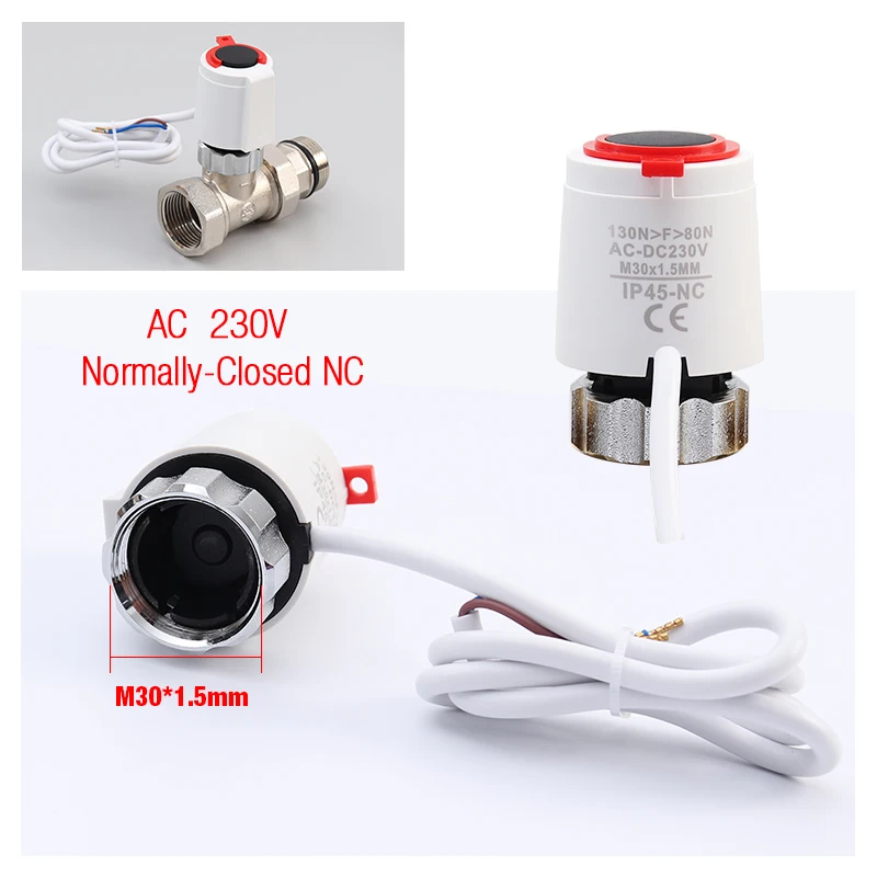 1/5/10 Pieces 230V Normally Closed NC new M30*1.5mm Electric Thermal Actuator for Underfloor 2025 Heating TRV Thermostatic Radiator Vae