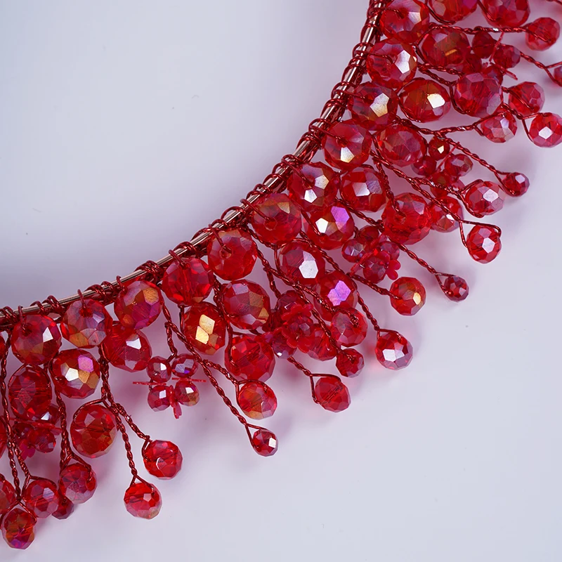 Trendy 2025 Crystal Wedding Hair Accessories Jewelry new Red Women Bridal Party Crown Dias Green Bride Tiaras Purple Headbands