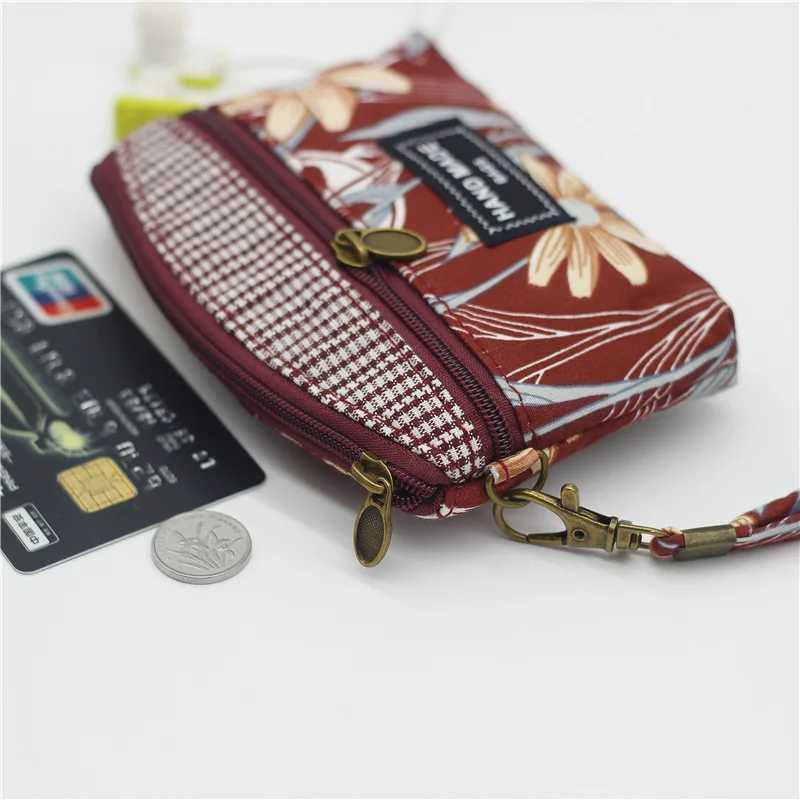 Womens Cott Floral Printing Coin Purse Female Short Wallet Small Mey Pouch Cluh Card Bag Ladies Handbag Bolsa for GirlsXJ241111