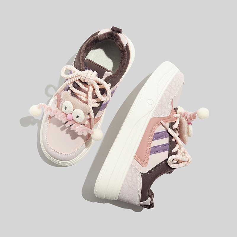 Autumn Winter Thick Soled Versatile Cartoon Fashion Warm Casual Shoes