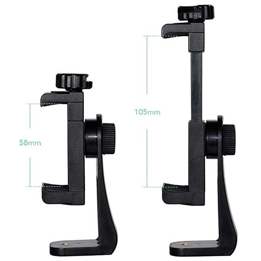 360 Degree Rotation Tripod Stand Black 1/4 threaded hole Mobile Universal Tripod Mount Cellphone Clip Holder for Cell SmartphoneLX241102