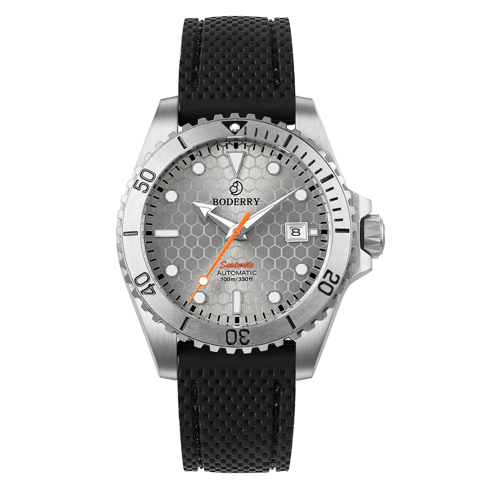 BODERRY Mens Automatic Watches Military Watch Mechanical Wristwatch Diver 100m Waterproof Sapphire C3 Luminous Sport 240327