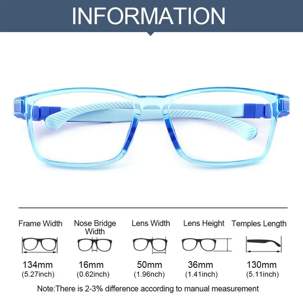 Kids Silicone Square Frame Glasses Children Boys Girls Ultralight Transparent Optical Spectacle Eyewear Clear Lens Eyeglasses