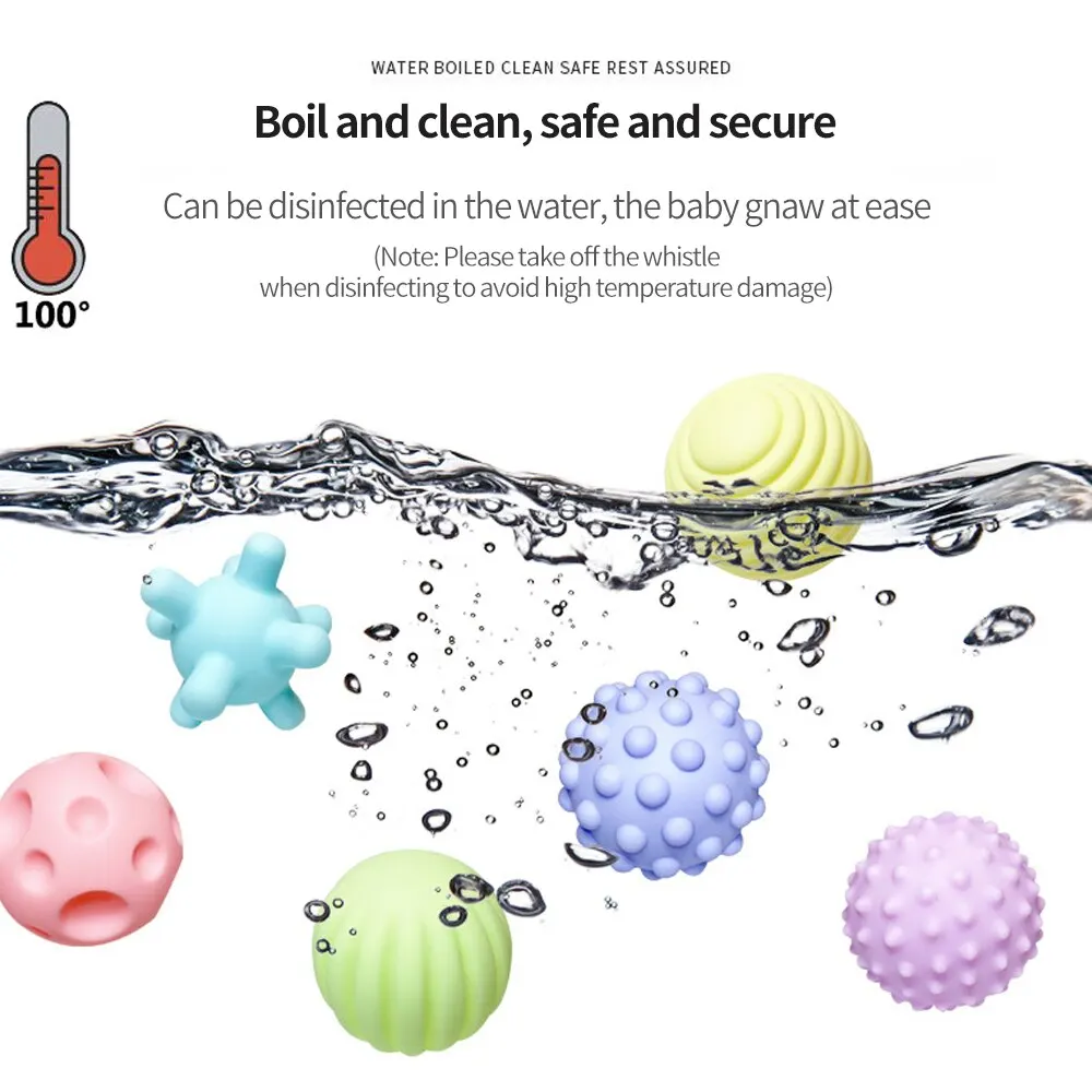4PCS Set Soft Rubber Multi-Texture Baby 2025 Grab Ball Toy Exercise Grasp Ability Hand new Grab Ball