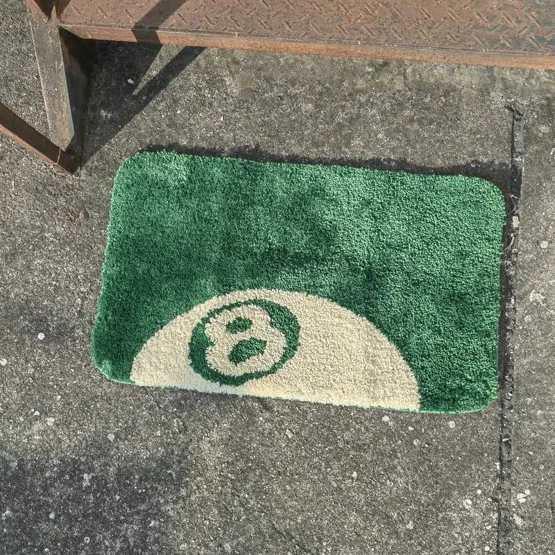 Green 8 Ball Doormat Carpet Tufted Rectangle Non-slip Bath Mat Soft Plush Fullfy Rug Home Decor Living Room Bedroom Floor MatXJ241101 - view 3