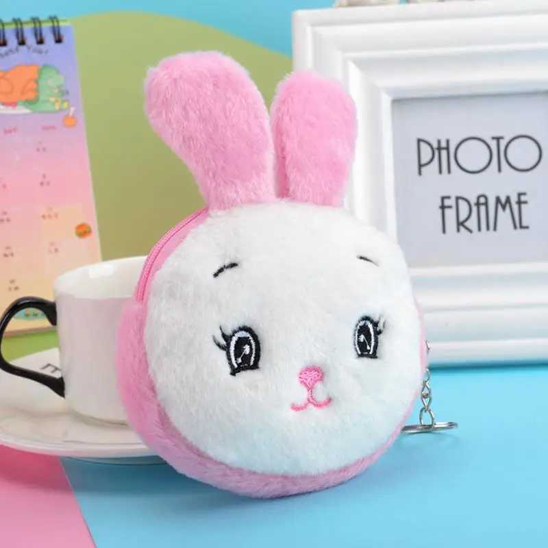 Animal Coin Purse Zipper Wallets Free Shipping Items Women Medero Carto Plush Cute Creative Small Purse With KeychainXJ241111