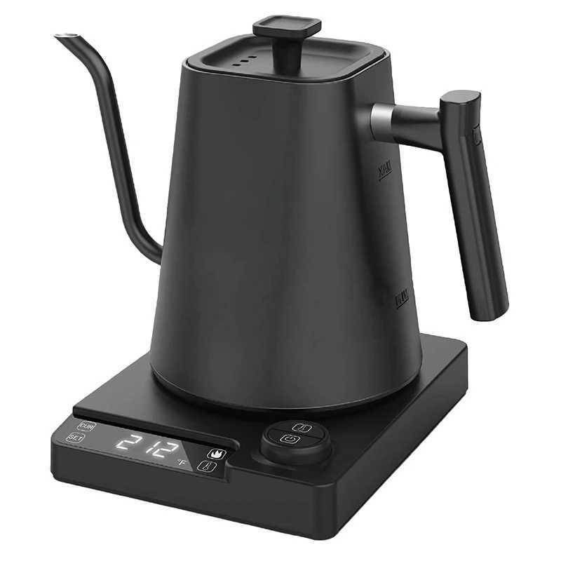 110V 220V Gooseneck Electric Kettle 1000ml Intelligent Temperature Control Pot 1200W Fast Heating Kettle 304 Stainless Steel Lining Y241102