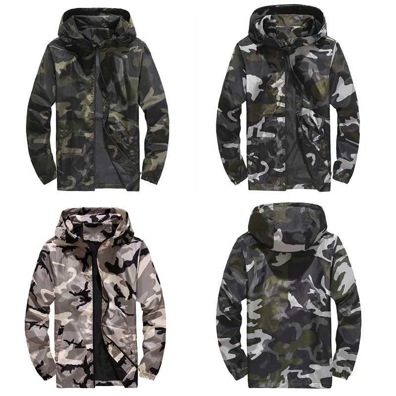 Windbrr camouflage jacket mens autumn casual hooded jacket mens T-shirt hip-hop sportswear camouflage military jacket Plus size 4XL W241102
