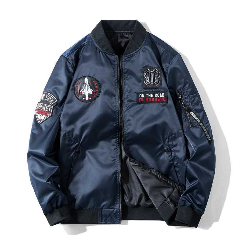 Mens Basic Set 2024 New Airctr Embroidered High Collar Jacket Mens Double sided Wearable Flight Jacket W241102