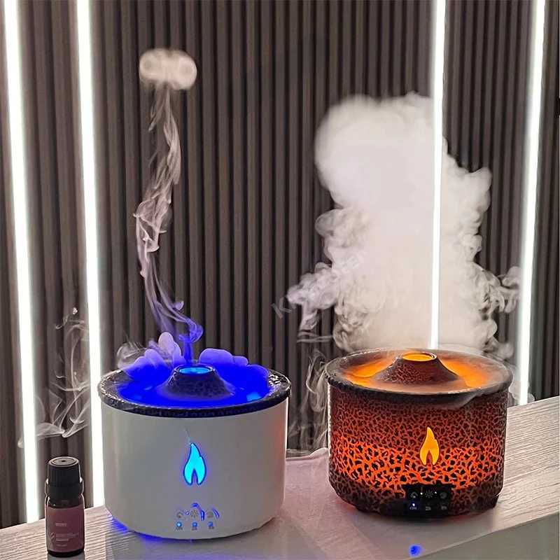 New NEW 2024 For Volcanic Flame Oil Diffuser Jellyfish Smoke Ring Air Humidifier Ultrasonic Atomizing Sprayer As Christmas GiftC241102