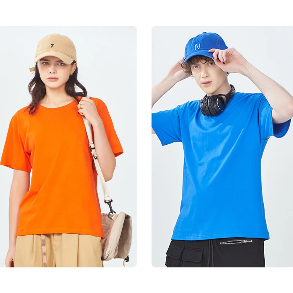 180Gsm 100 Cotton Short Sleeve Tops Tee Custom Order Choice Yourself Unisex ONeck Men TShirt Plus Size S6XL 240315