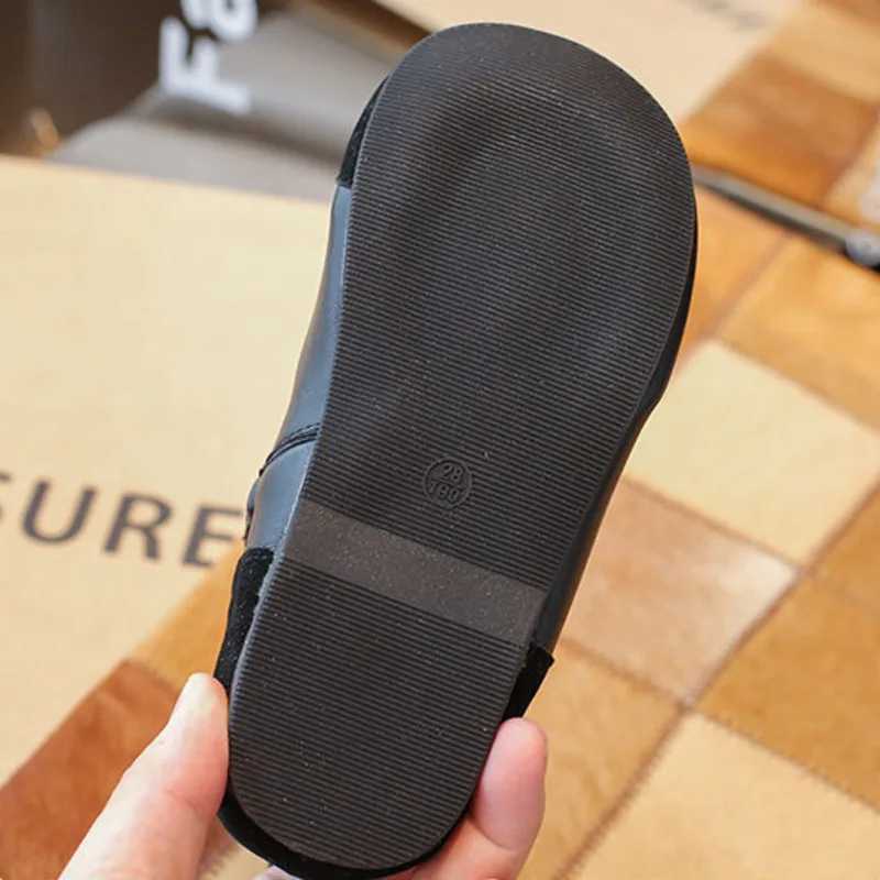 Bordered lace girls fashion boots solid PU leather patch work childrens ankle shoes Spirng autumn zipper childrens short boots M241102