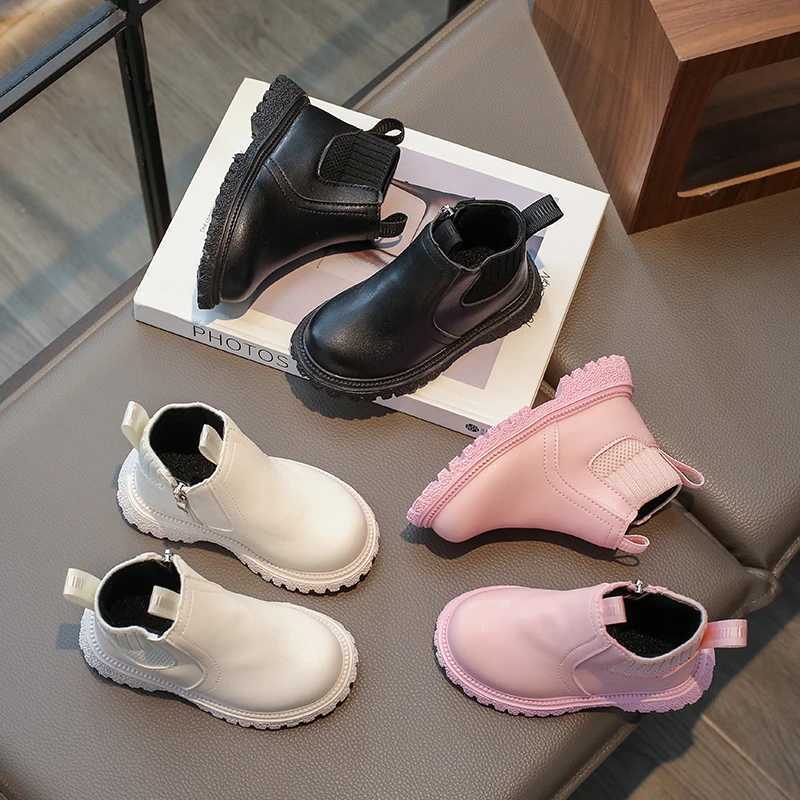 Childrens mens boots fashionable childrens ankle snow boots rubber soles warm autumn and winter side zipper childrens shoes M241102