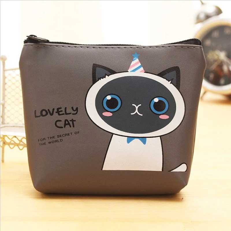 Carto PU Leather Coin Bag Pure Zipper Carto Cute Coin Key Bag Mey Pocket Women Men Coin Purse Small Wallet KidXJ241111