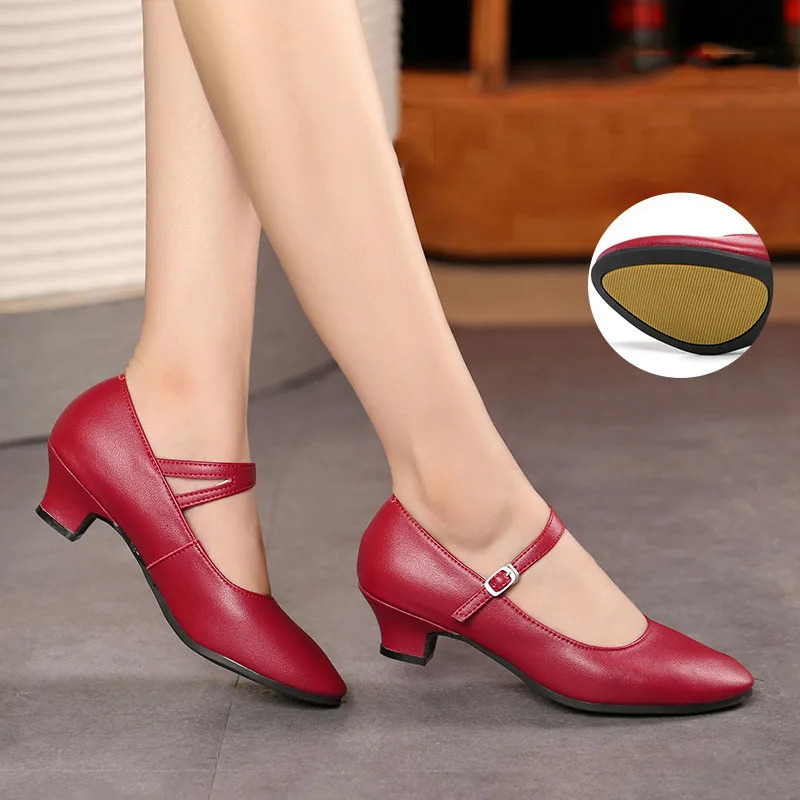 Genuine Leather Dance Shoes Women Modern Tango Salsa Latin Ballroom Dance Shoes Women High-heel Lady Professional Dance Shoes 241101