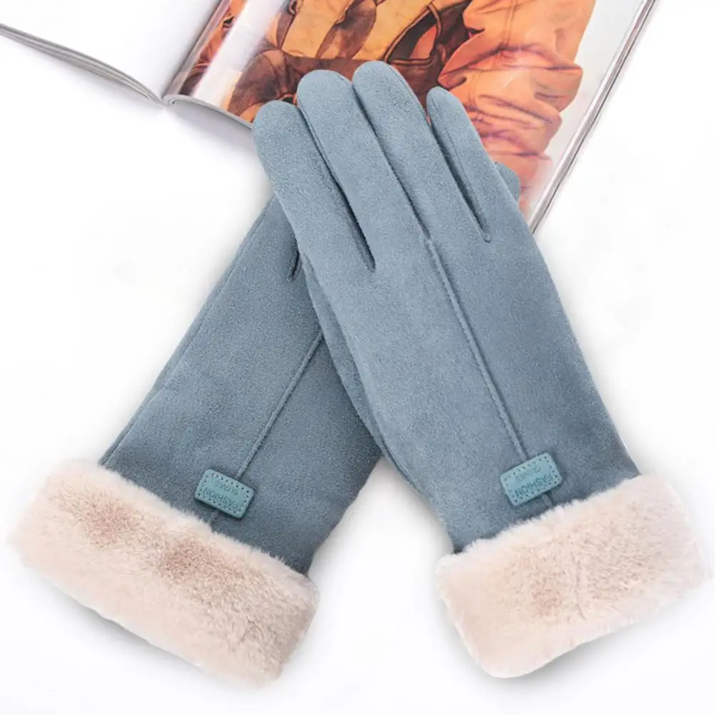 new 1 Pair Stylish 2025 Winter Gloves Letter Cold Resistant Lightweight Outdoor Sport Touch Screen Female Warm Gloves