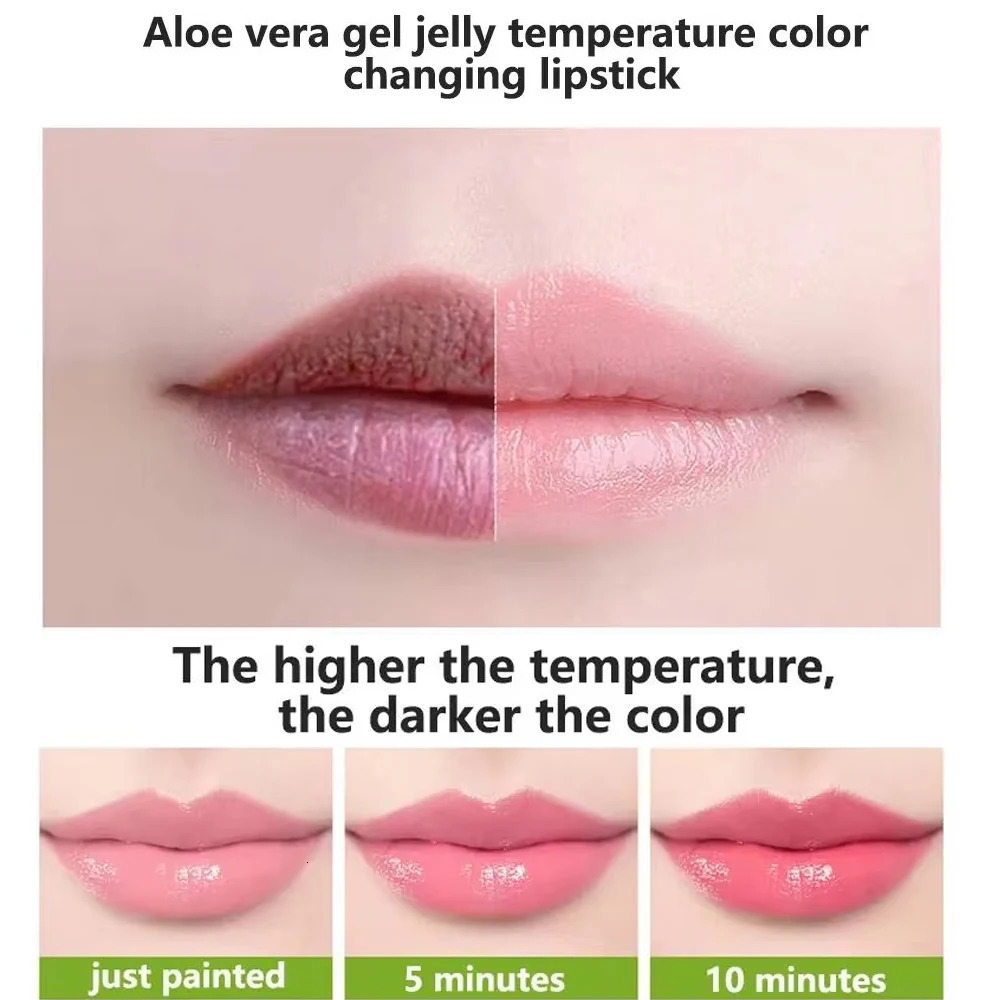 Aloe lipstick Temperature change lipstick Long lasting waterproof nourishing lipstick Korean cosmetics 241031