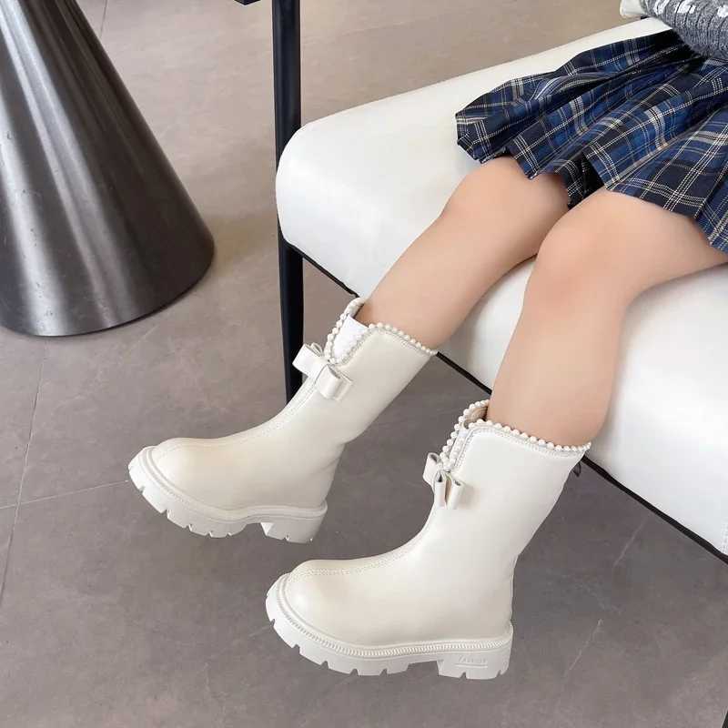 Girls cotton boots cute and elegant childrens princess boots thick soled Versatile childrens tight boots round toe zipper fashionable M241102