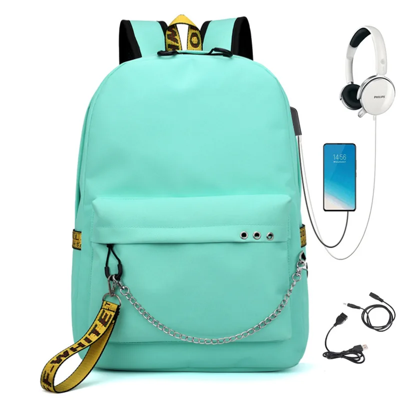 2025 new Girls USB Leisure Oxford Backpack Student School Bag