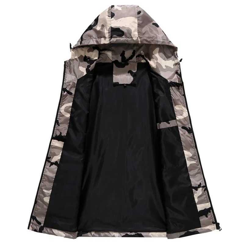 Windbrr camouflage jacket mens autumn casual hooded jacket mens T-shirt hip-hop sportswear camouflage military jacket Plus size 4XL W241102