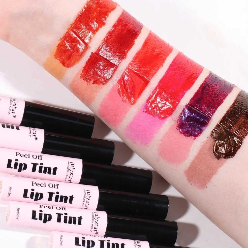 Six color peeling liquid lipstick waterproof and durable lip gloss facial mask moisturizing cream tear lip line cosmetics Maquilage W241101