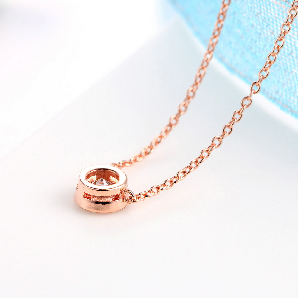 Pendant Necklaces Simple Circular 6mm AAA Zircon Small Pendant Necklace for Womens Popular Zircon Jewelry Wholesale AA Z250910