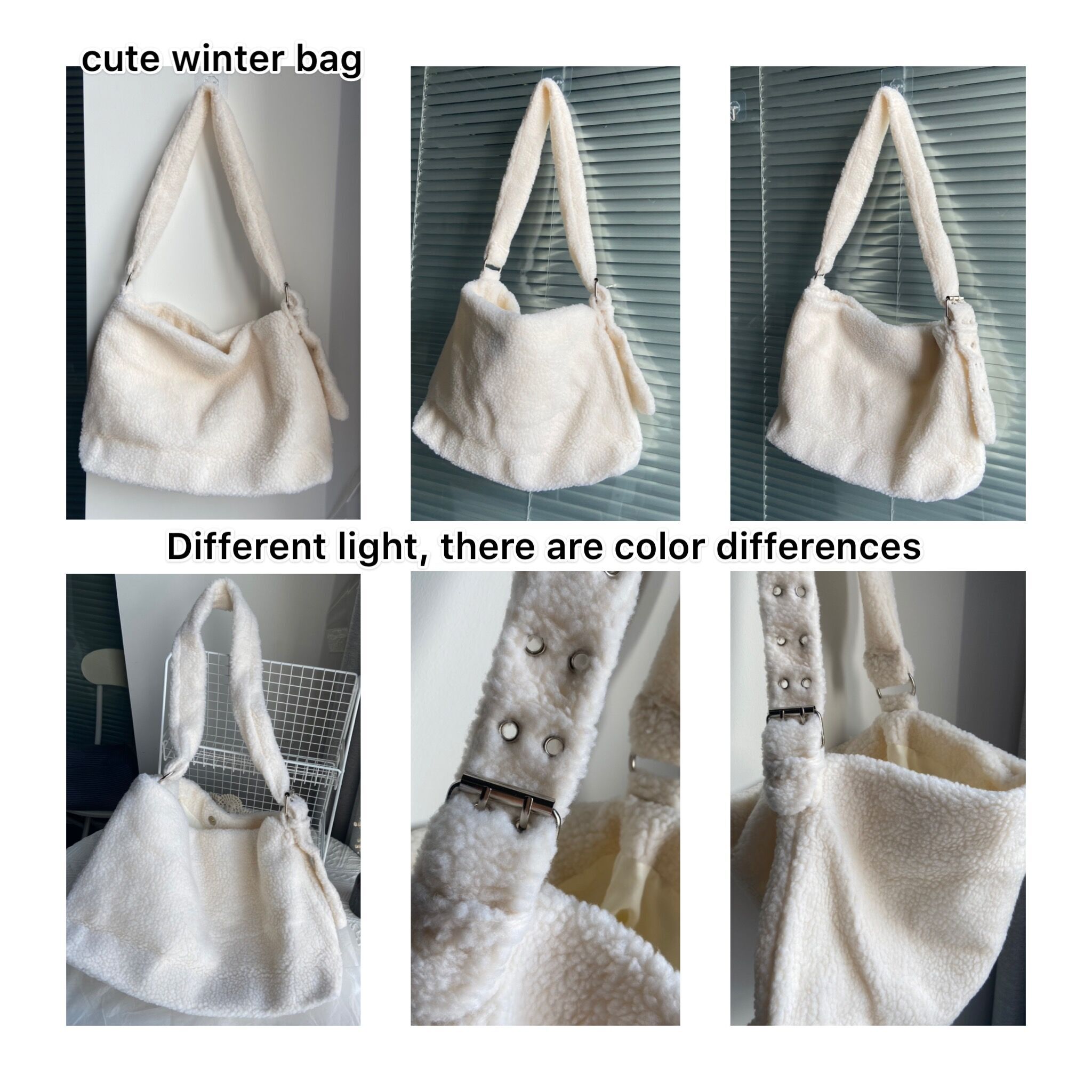 Winter Lamb Skin Women's Shoulder Bag Solid Color Soft Fluffy Plush Women's Crossbody Bag Designer Women's Casual Handbag