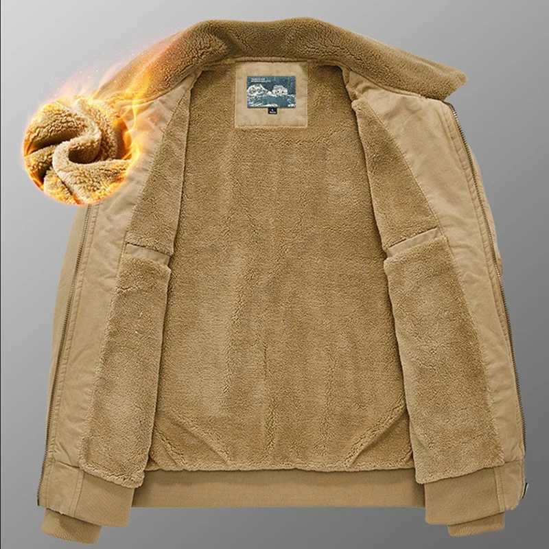 Winter mens thick collar simple windproof wear-resistant work clothes cotton jacket W241102