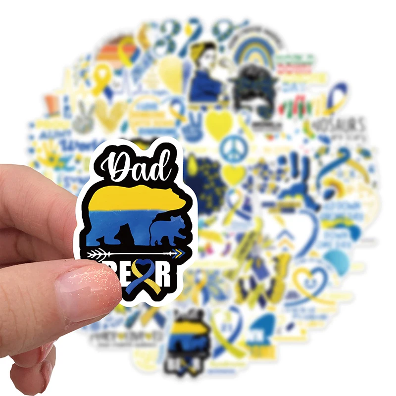 50PCS Down 2025 Syndrome Care Car new Stickers Aesthetic Motorcycle Lage Guitar Skateboard Laptop Sticker Decal Sticker