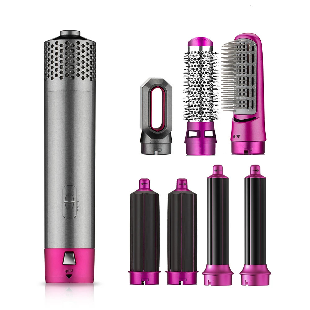 7 In 1 One Step Hair Dryer Volumizer Rotating Hairdryer Curler Comb Curg Brush Dryers For Styg Tool 240325