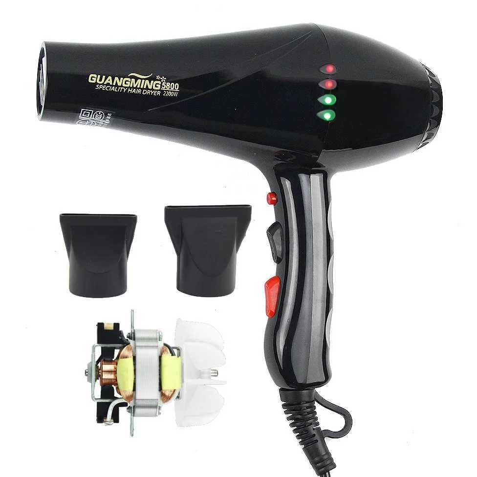 Hair Dryers AC Motor Real 2200W Strong Power Hair Dryer for Hairdressing Barber Salon Tools Blow Dryer Low Hairdryer Hair Dryer Fan 220-240V 240401