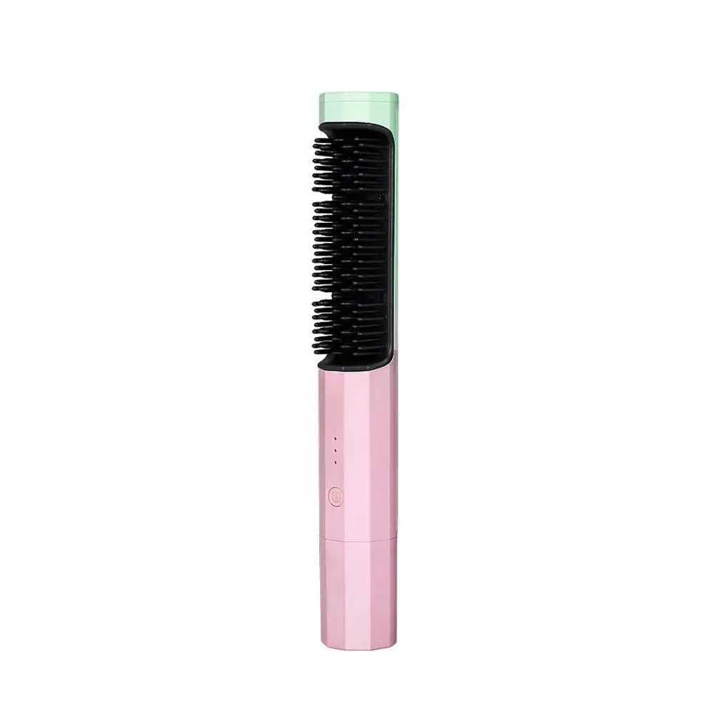 Hair Dryers Professional Wireless Electric Hair Brush Straightening Dryer Hair Fast Heating Curling Brush Charge Usb Comb Tools St M4o5 240401