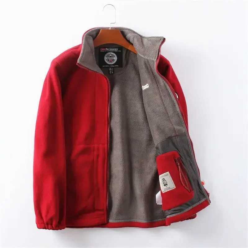 Mens thick velvet windbreaker casual jacket mens coat warm clothing soft Flce winter W241102