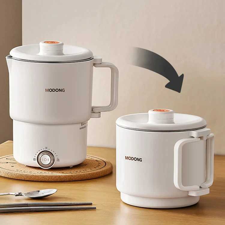 800ml folding electric kettle portable Mticooker cooking pot travel kettle teapot heating cup 304 stainless steel slow cooker Y241102